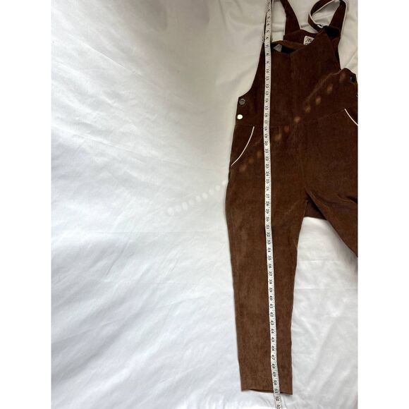 Camp Collection Brown Corduroy Overalls Size M Western Jumpsuit Farmer Cowgirl - Picture 12 of 12